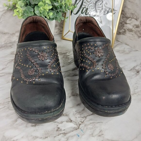 ARIAT Strathmore Studded Clogs Black Leather slip-on Platform size 9.5 women's - Picture 3 of 9